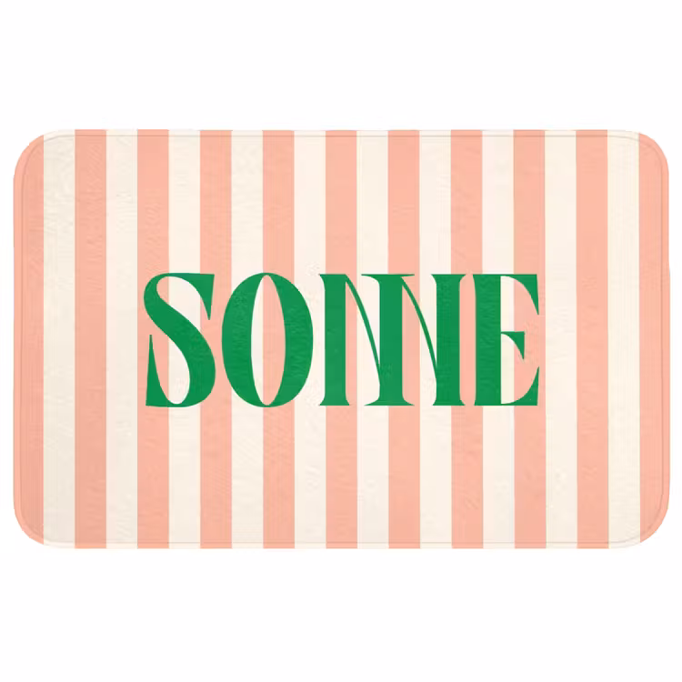 Wc Mat - Zachtroze - Groen - Strepen - Sonne — 1
