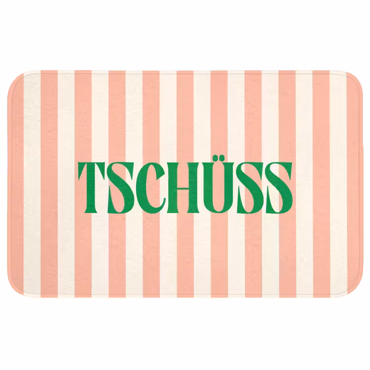 Wc Mat - Zachtroze - Groen - Strepen - Tschüss — 1