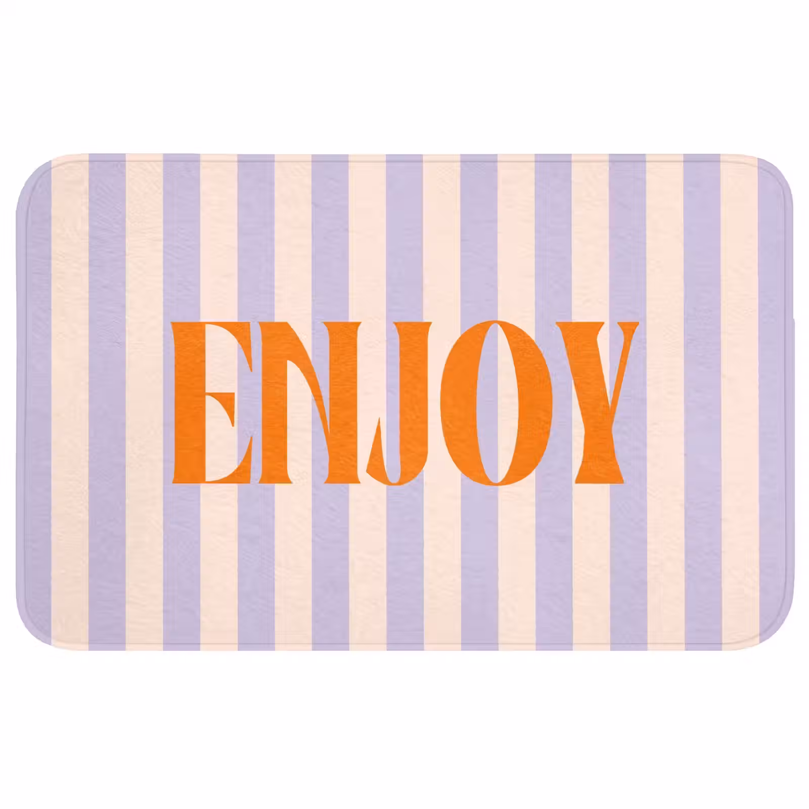 Wc Mat - Lila - Oranje - Strepen - Enjoy — 1