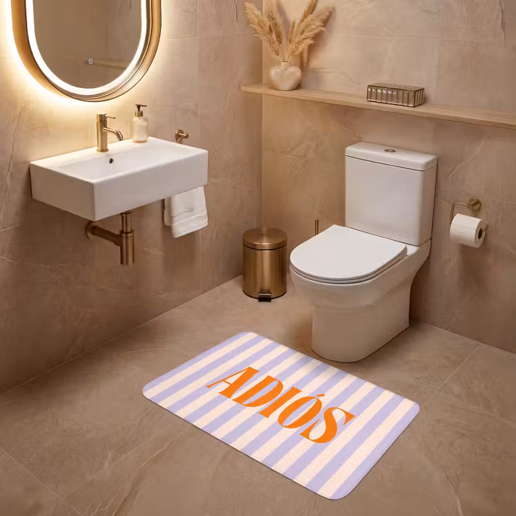 Wc Mat - Lila - Oranje - Strepen - Adiós — 4