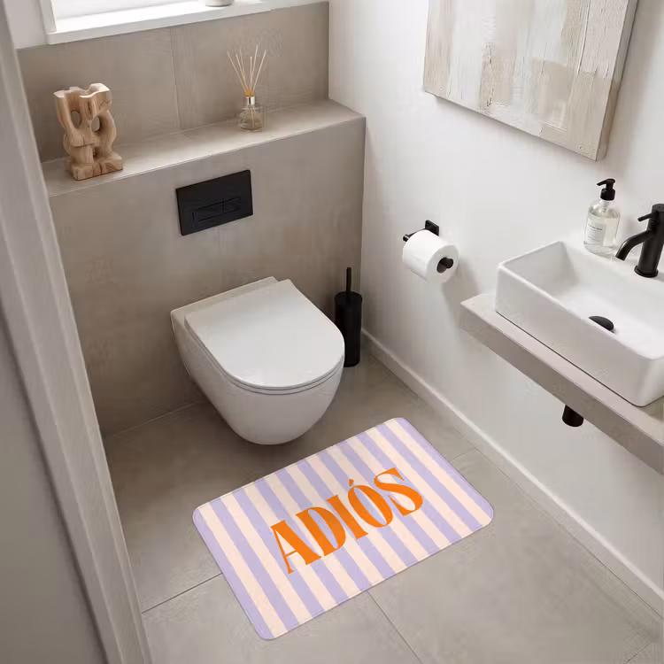 Wc Mat - Lila - Oranje - Strepen - Adiós — 6