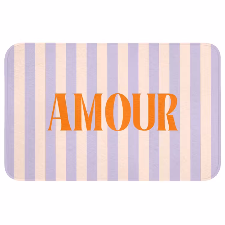 Wc Mat - Lila - Oranje - Strepen - Amour — 1