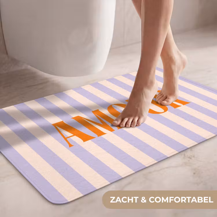 Wc Mat - Lila - Oranje - Strepen - Amour — 7