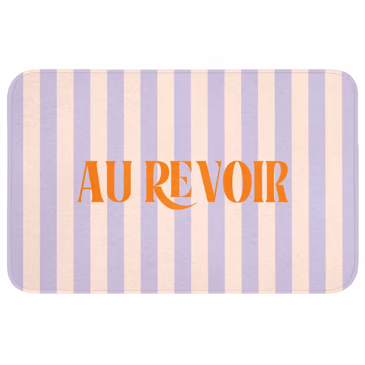 Wc Mat - Lila - Oranje - Strepen - Au Revoir — 1