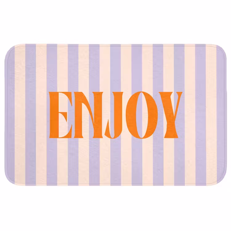 Wc Mat - Lila - Oranje - Strepen - Enjoy — 1