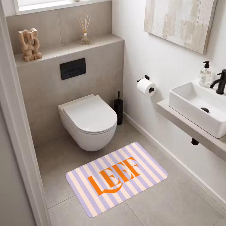 Wc Mat - Lila - Oranje - Strepen - Leef — 6