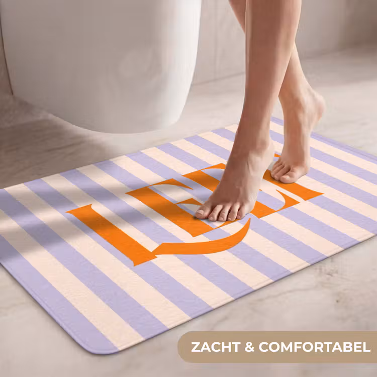 Wc Mat - Lila - Oranje - Strepen - Leef — 7