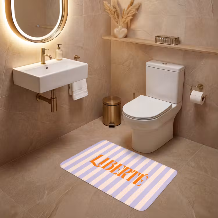 Wc Mat - Lila - Oranje - Strepen - Liberté — 4