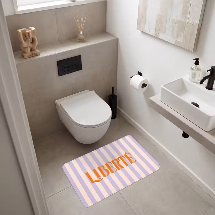 Wc Mat - Lila - Oranje - Strepen - Liberté — 6