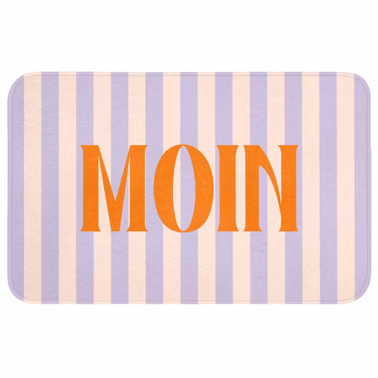Wc Mat - Lila - Oranje - Strepen - Moin — 1