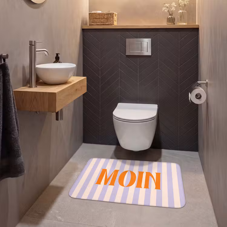 Wc Mat - Lila - Oranje - Strepen - Moin — 2