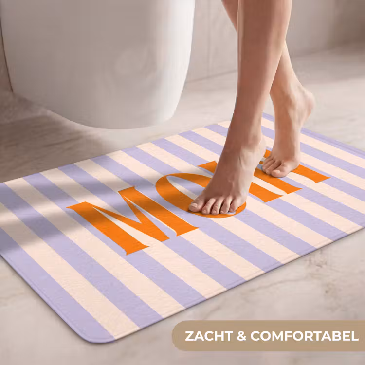 Wc Mat - Lila - Oranje - Strepen - Moin — 7