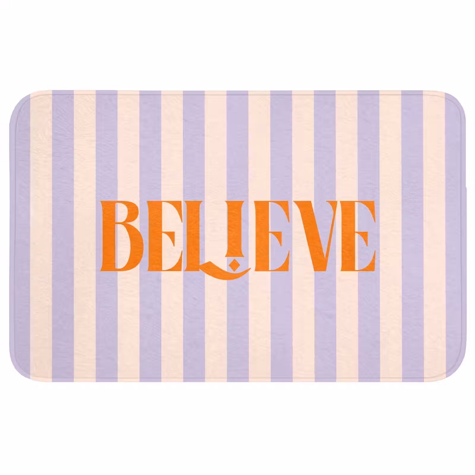Wc Mat - Lila - Oranje - Strepen - Believe — 1