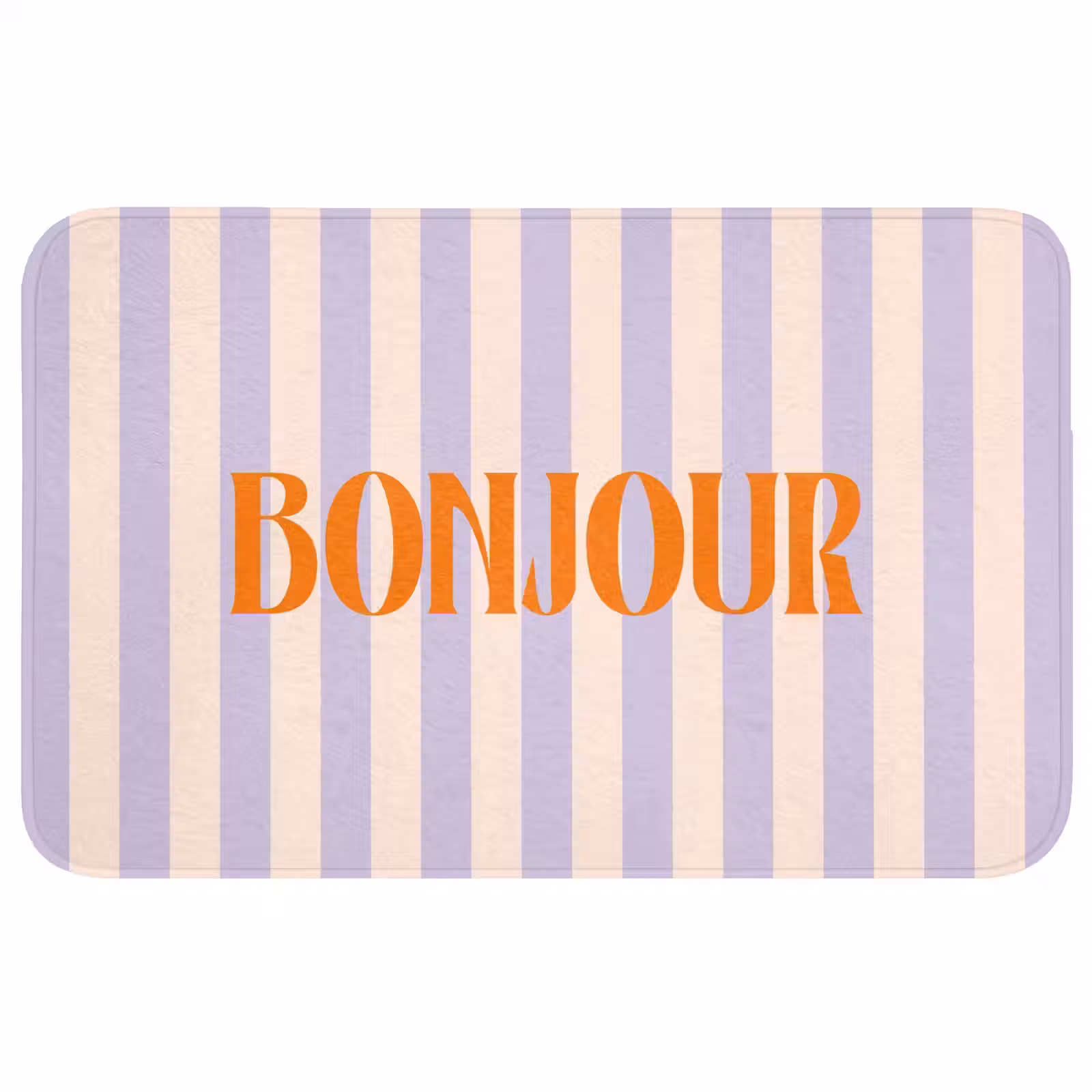 Wc Mat - Lila - Oranje - Strepen - Bonjour — 1
