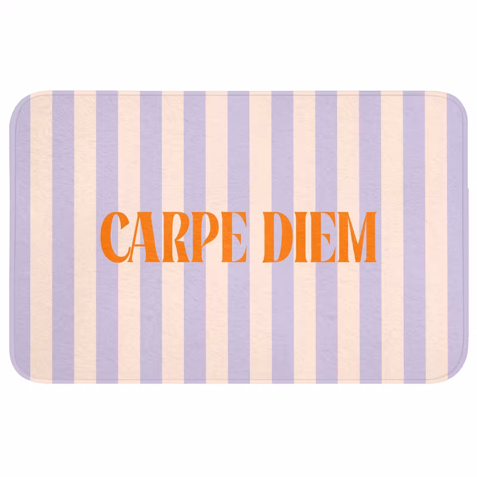 Wc Mat - Lila - Oranje - Strepen - Carpe Diem — 1