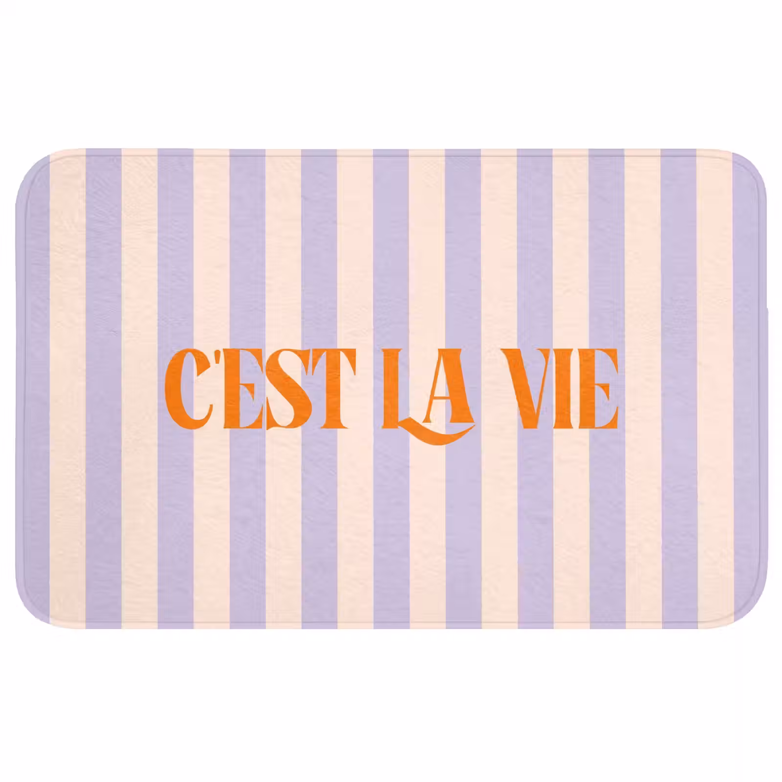 Wc Mat - Lila - Oranje - Strepen - C'est La Vie — 1