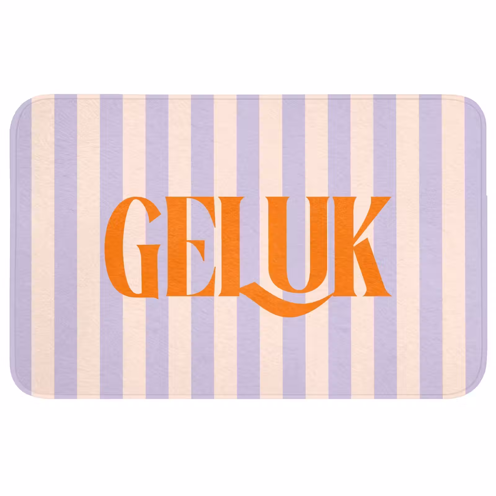 Wc Mat - Lila - Oranje - Strepen - Geluk — 1