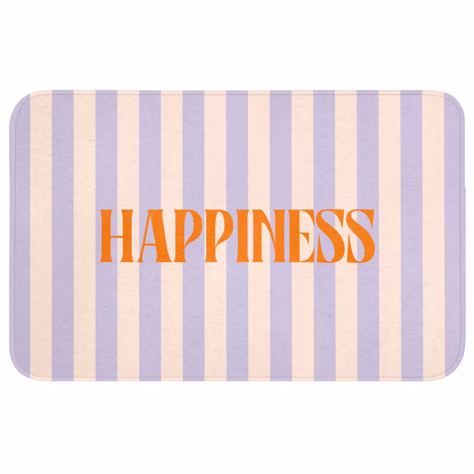 Wc Mat - Lila - Oranje - Strepen - Happiness — 1