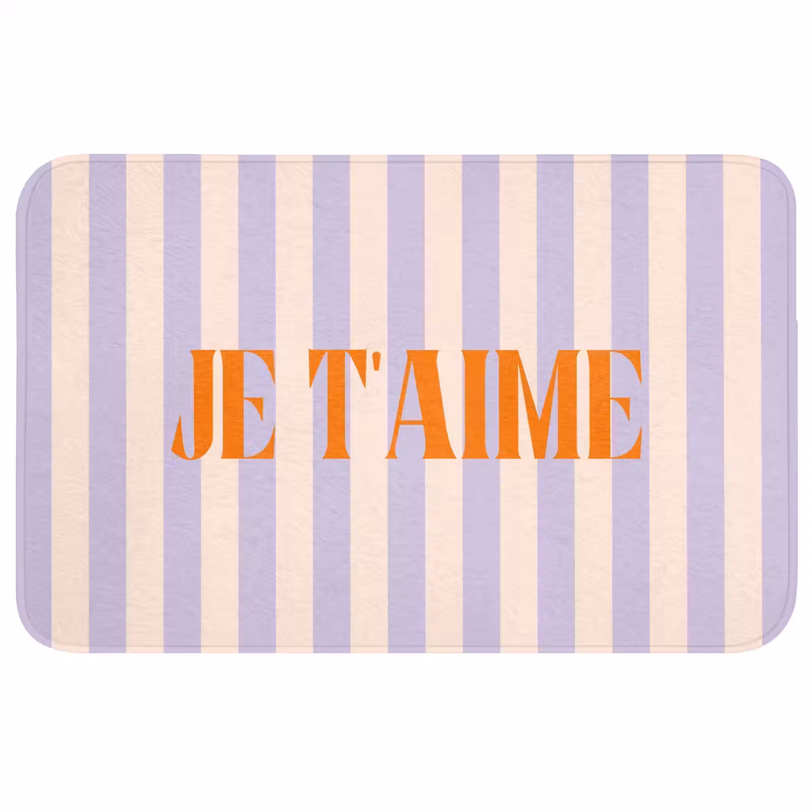 Wc Mat - Lila - Oranje - Strepen - Je t'aime — 1
