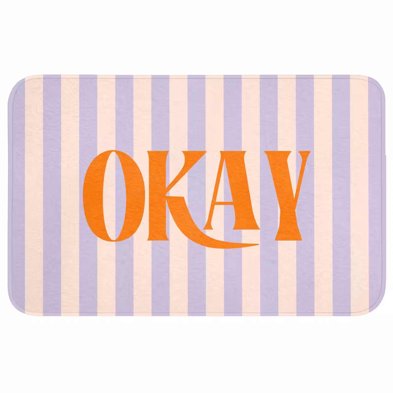 Wc Mat - Lila - Oranje - Strepen - Okay — 1
