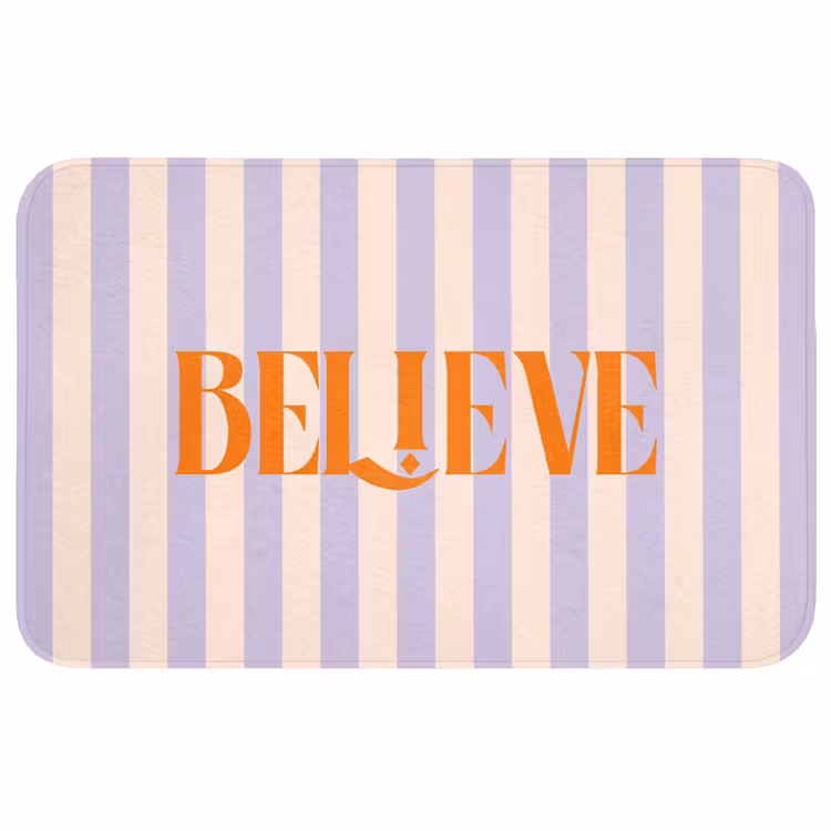 Wc Mat - Lila - Oranje - Strepen - Believe — 1