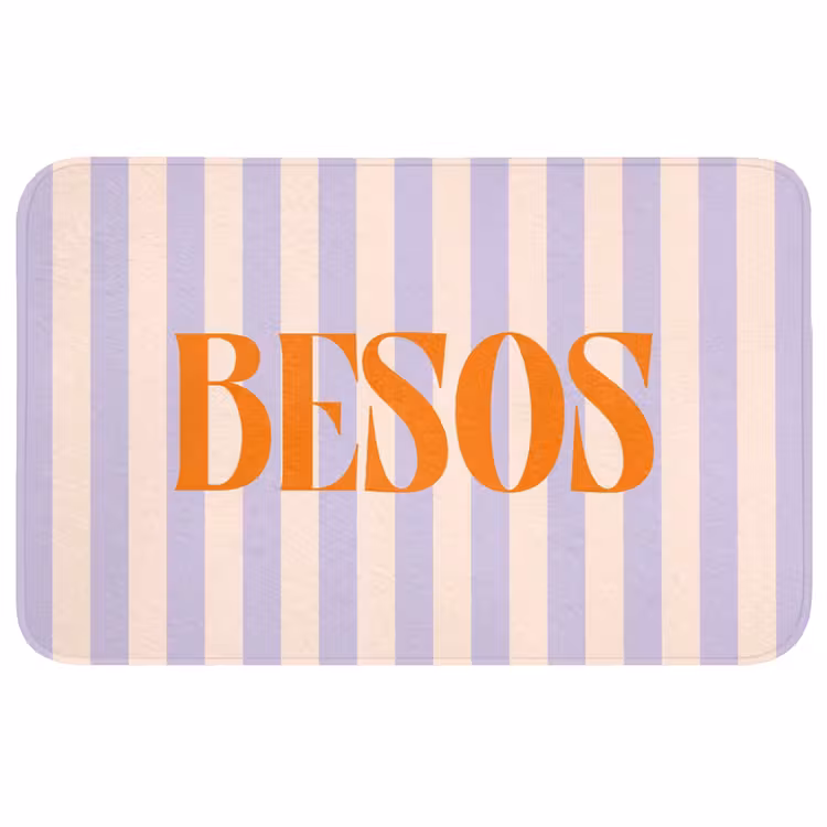 Wc Mat - Lila - Oranje - Strepen - Besos — 1