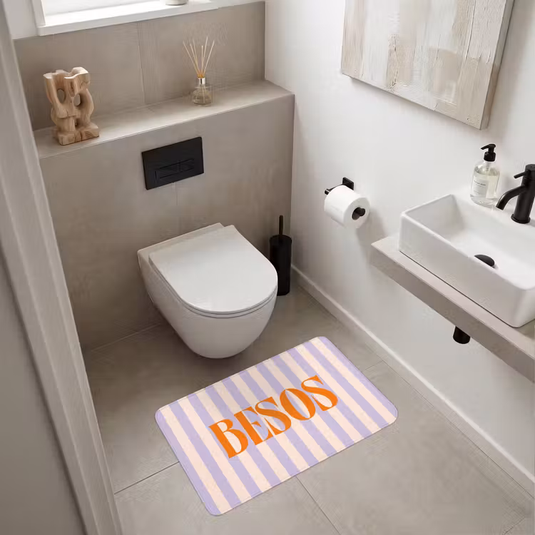 Wc Mat - Lila - Oranje - Strepen - Besos — 6