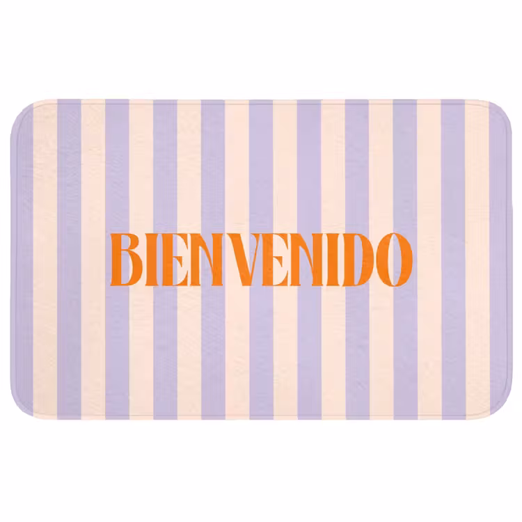 Wc Mat - Lila - Oranje - Strepen - Bienvenido — 1