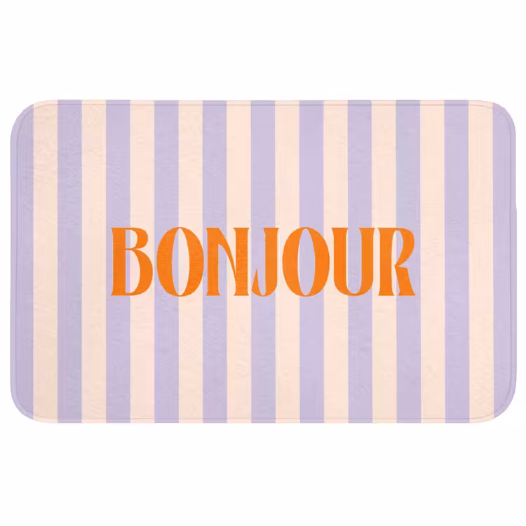 Wc Mat - Lila - Oranje - Strepen - Bonjour — 1