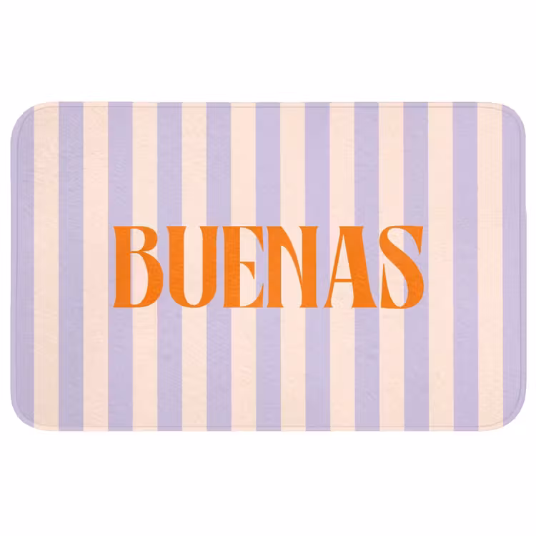 Wc Mat - Lila - Oranje - Strepen - Buenas — 1