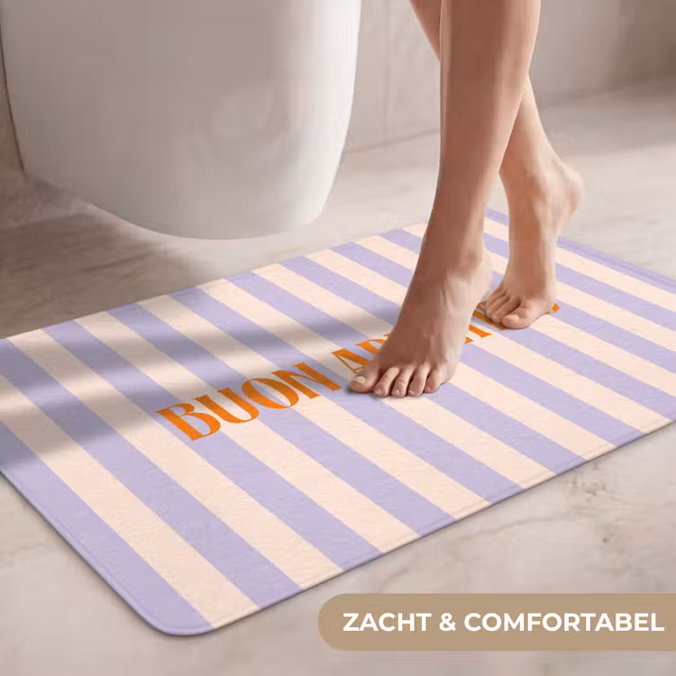 Wc Mat - Lila - Oranje - Strepen - Buon Appetito — 7