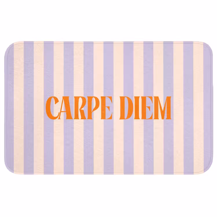 Wc Mat - Lila - Oranje - Strepen - Carpe Diem — 1