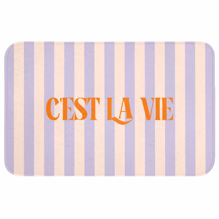 Wc Mat - Lila - Oranje - Strepen - C'est La Vie — 1