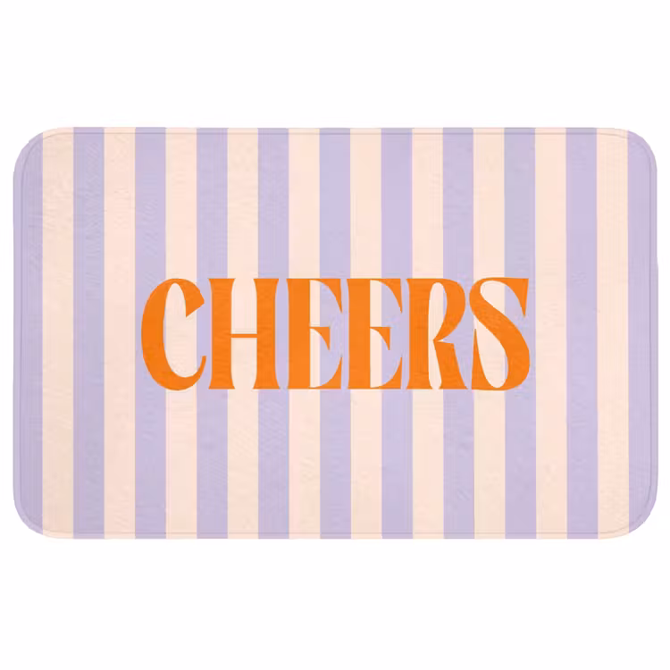 Wc Mat - Lila - Oranje - Strepen - Cheers — 1