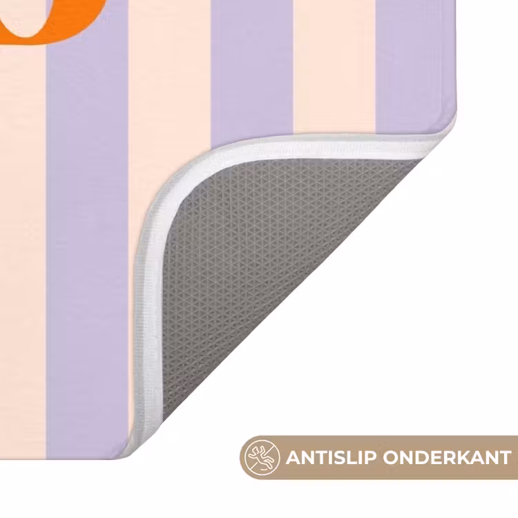 Wc Mat - Lila - Oranje - Strepen - Cheers — 3