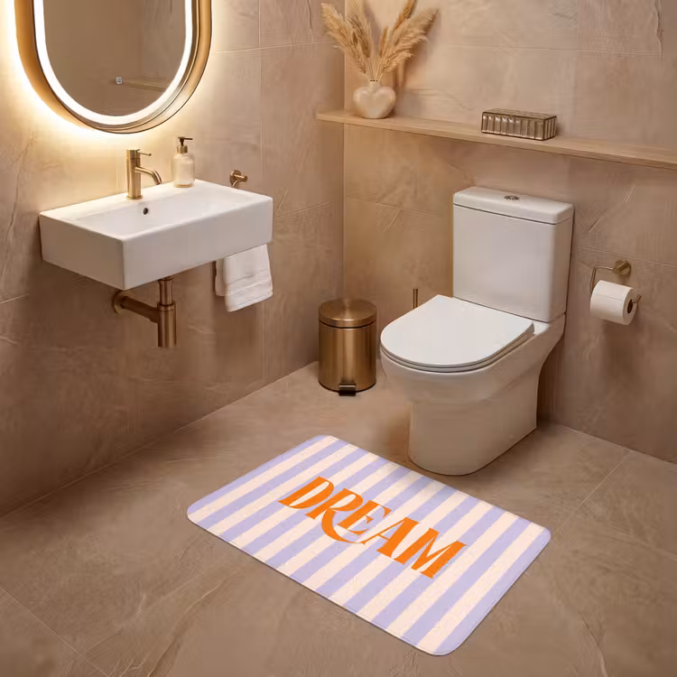 Wc Mat - Lila - Oranje - Strepen - Dream — 4