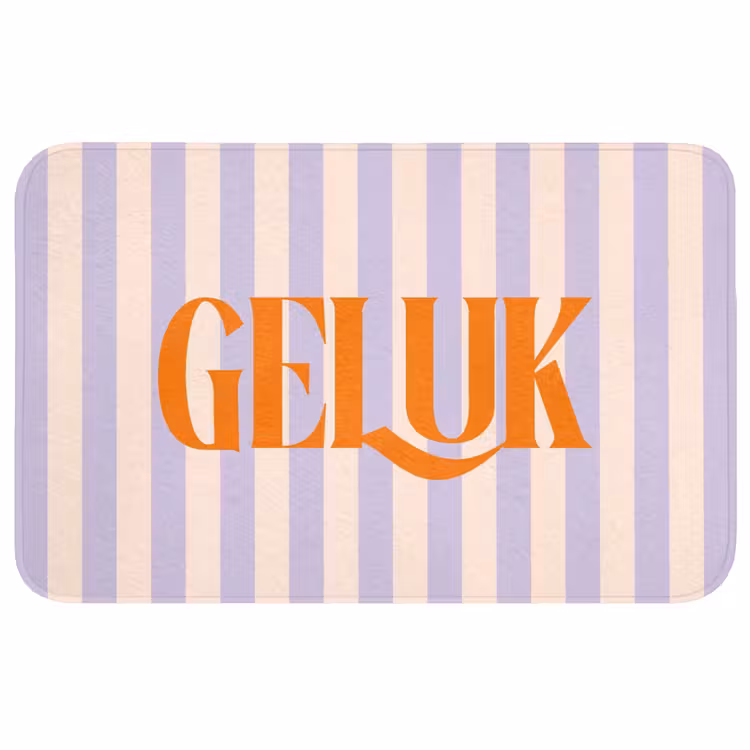 Wc Mat - Lila - Oranje - Strepen - Geluk — 1