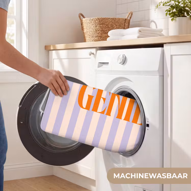 Wc Mat - Lila - Oranje - Strepen - Geniet — 5