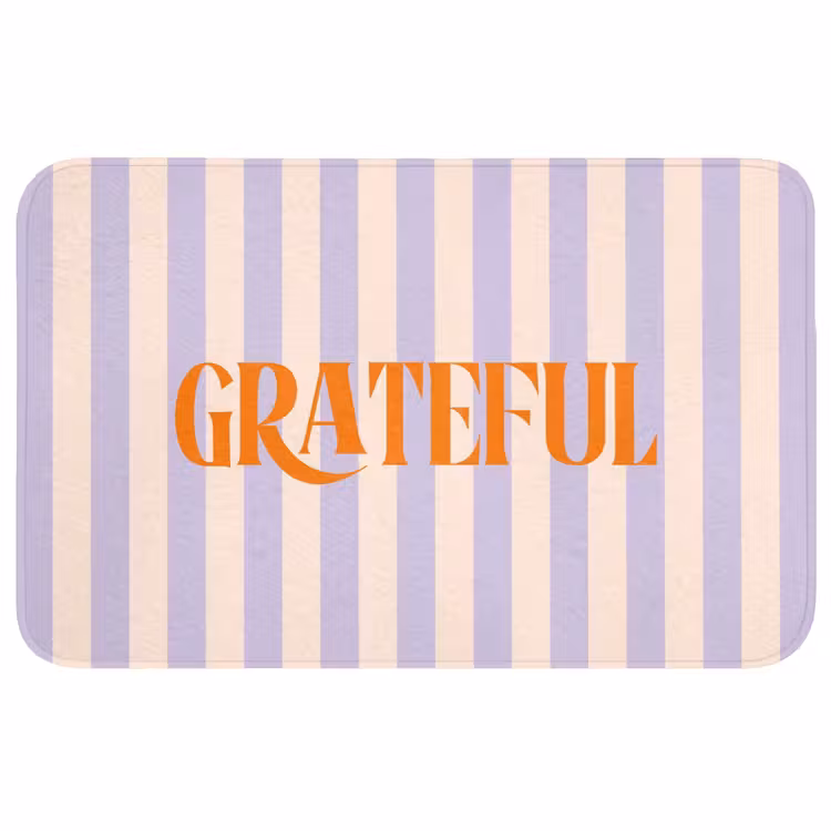 Wc Mat - Lila - Oranje - Strepen - Grateful — 1