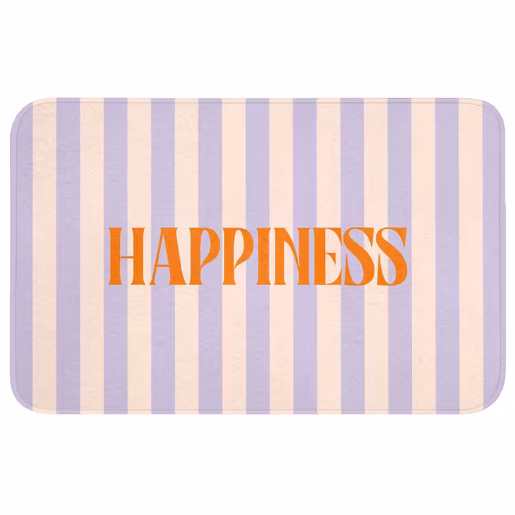 Wc Mat - Lila - Oranje - Strepen - Happiness — 1