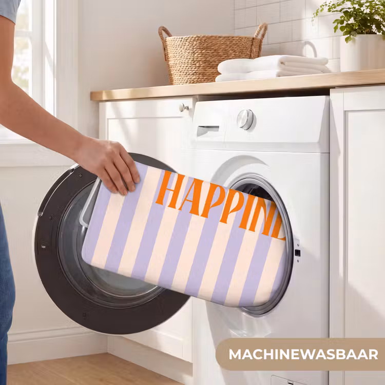 Wc Mat - Lila - Oranje - Strepen - Happiness — 5