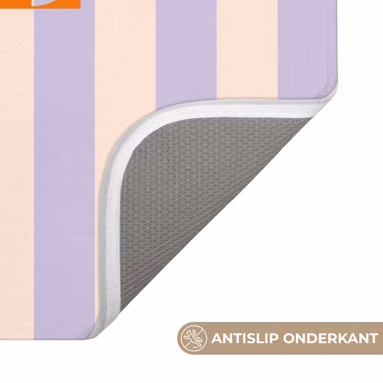 Wc Mat - Lila - Oranje - Strepen - Je t'aime — 3