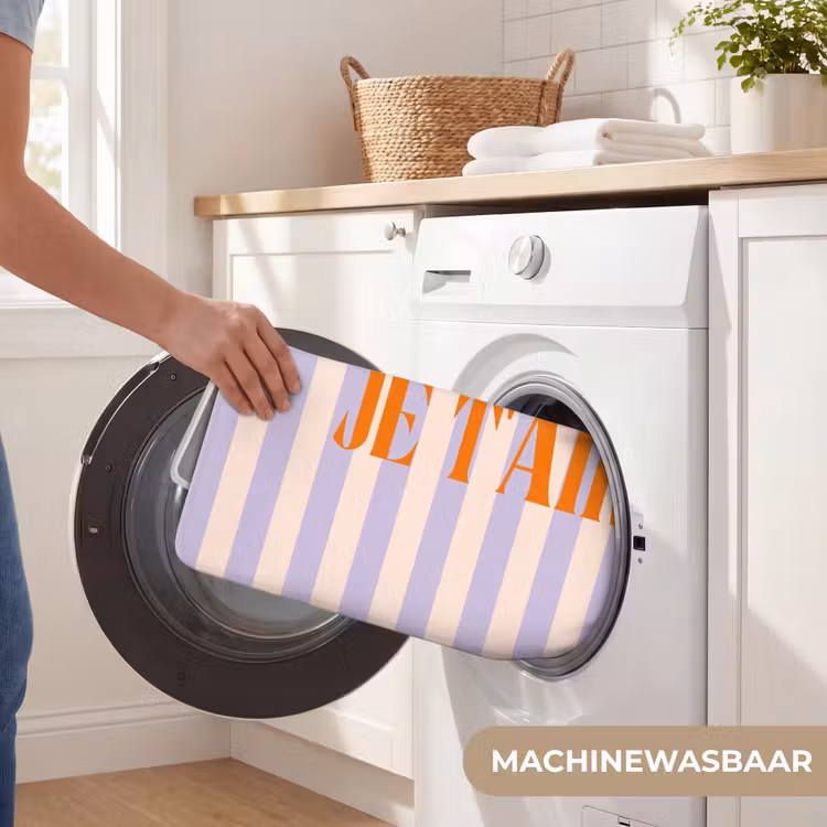 Wc Mat - Lila - Oranje - Strepen - Je t'aime — 5
