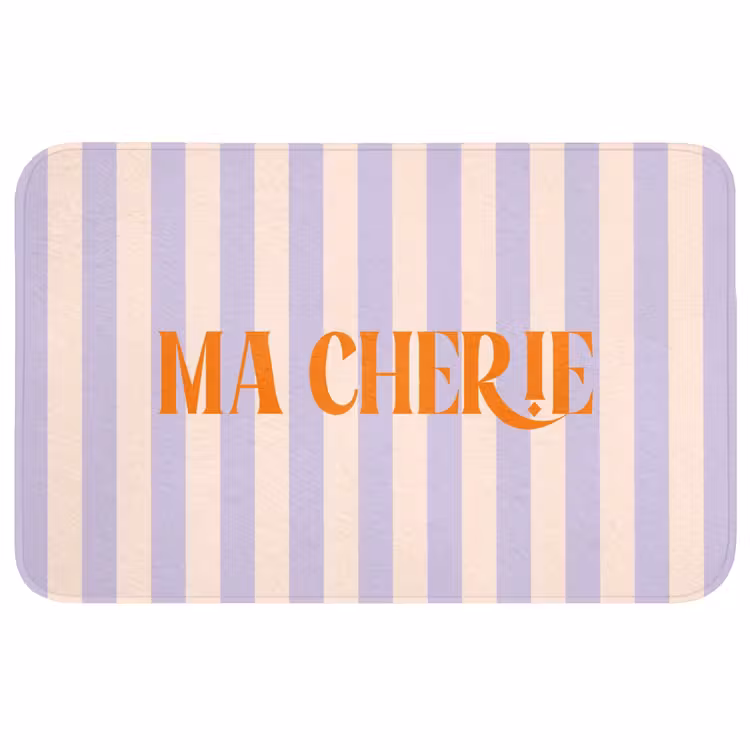 Wc Mat - Lila - Oranje - Strepen - Ma Cherie — 1