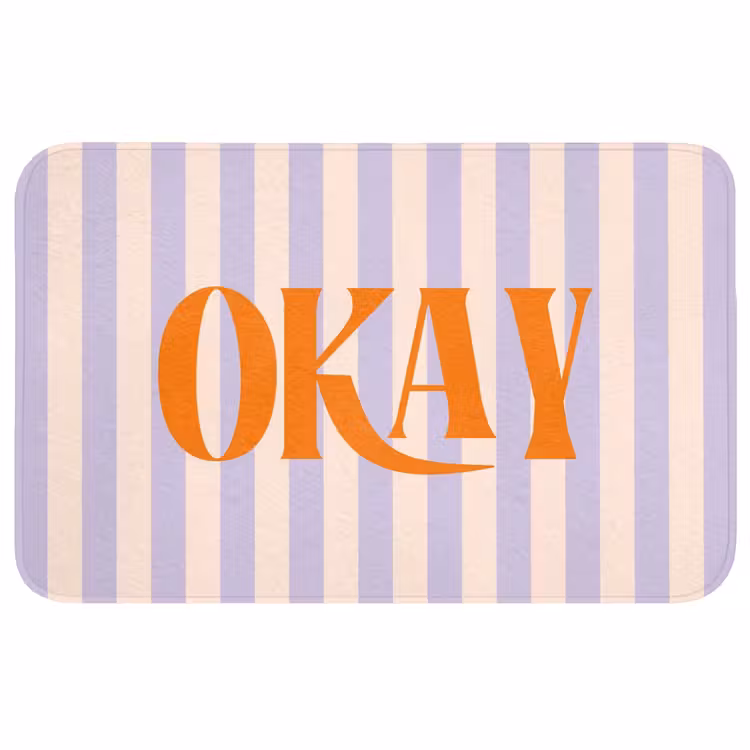 Wc Mat - Lila - Oranje - Strepen - Okay — 1