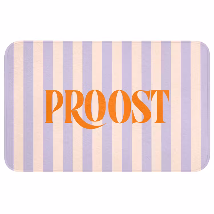 Wc Mat - Lila - Oranje - Strepen - Proost — 1