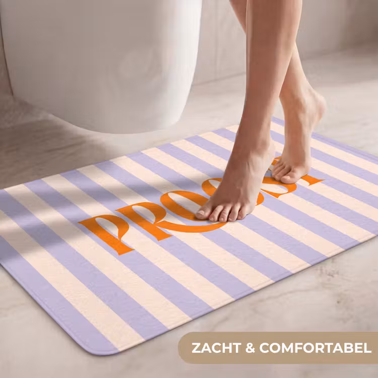 Wc Mat - Lila - Oranje - Strepen - Proost — 7