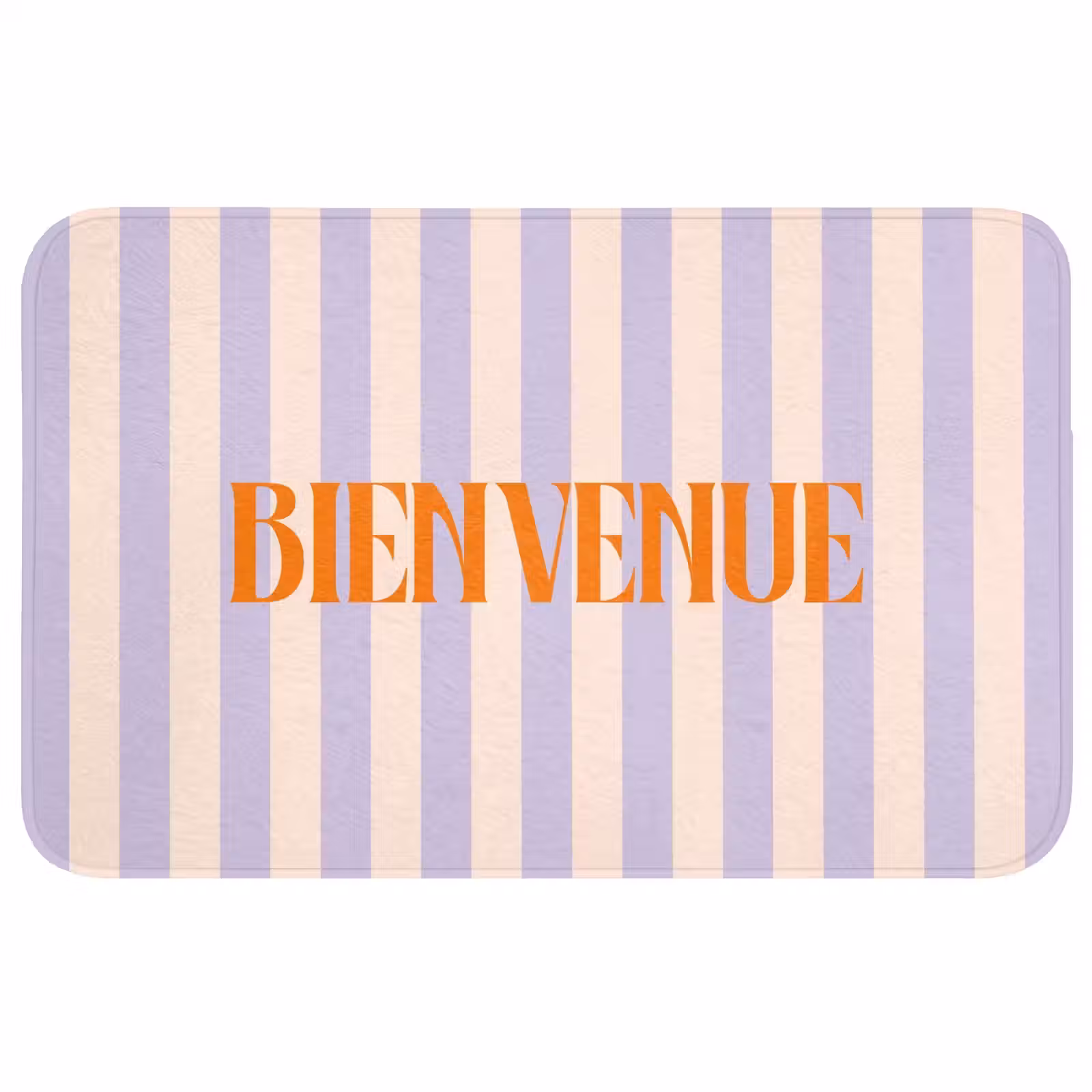 Wc Mat - Lila - Oranje - Strepen - Bienvenue — 1