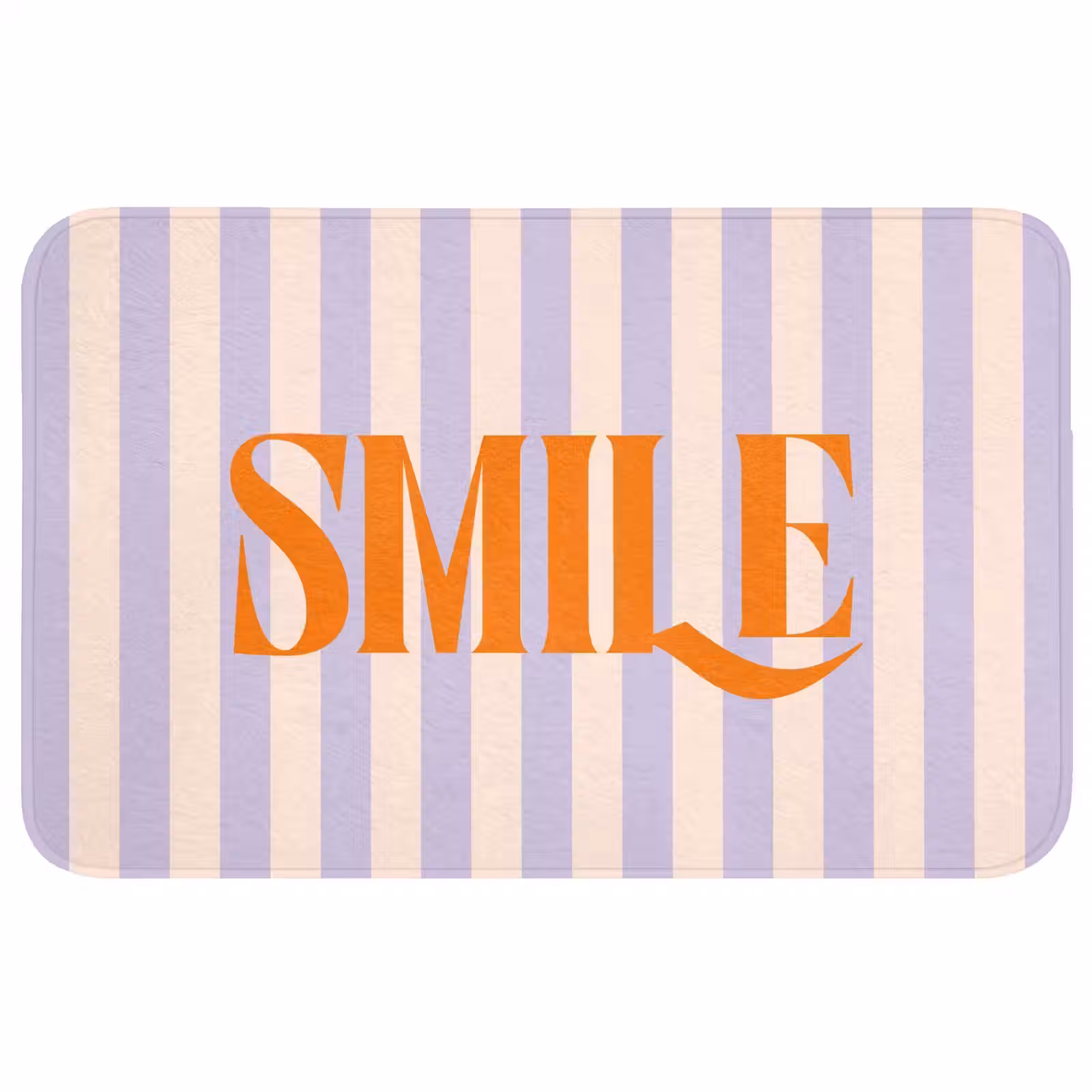Wc Mat - Lila - Oranje - Strepen - Smile — 1