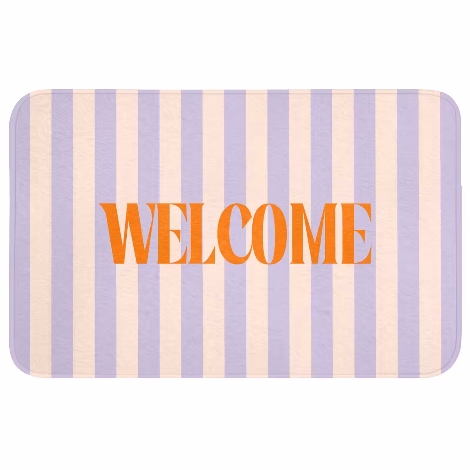 Wc Mat - Lila - Oranje - Strepen - Welcome — 1